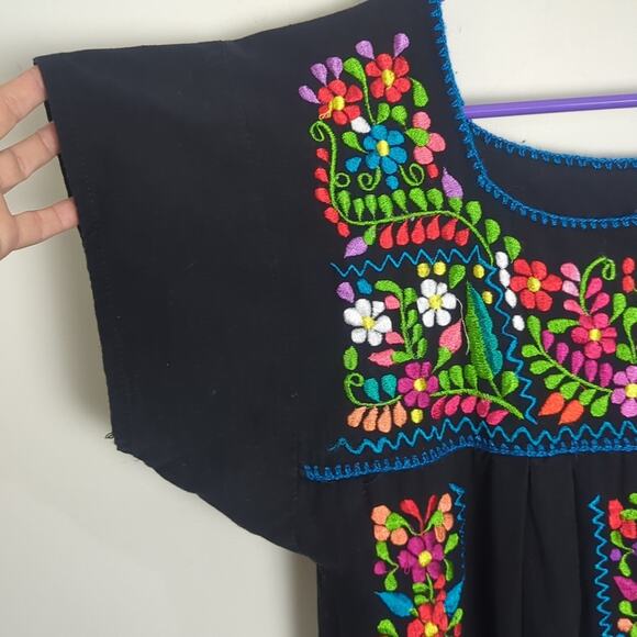 Babydoll Colorful Embroidered Maxi Dress Cosplay Women's Size Medium - Picture 4 of 11